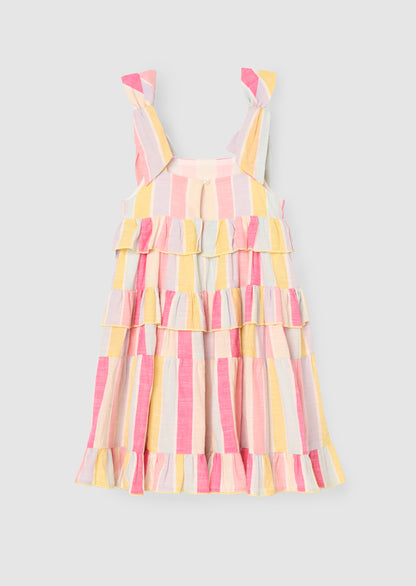 Nola Pastel Stripe Tiered Dress