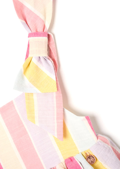 Nola Pastel Stripe Tiered Dress