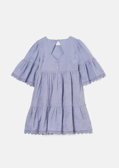 Natalia Blue 3D Flower Dress