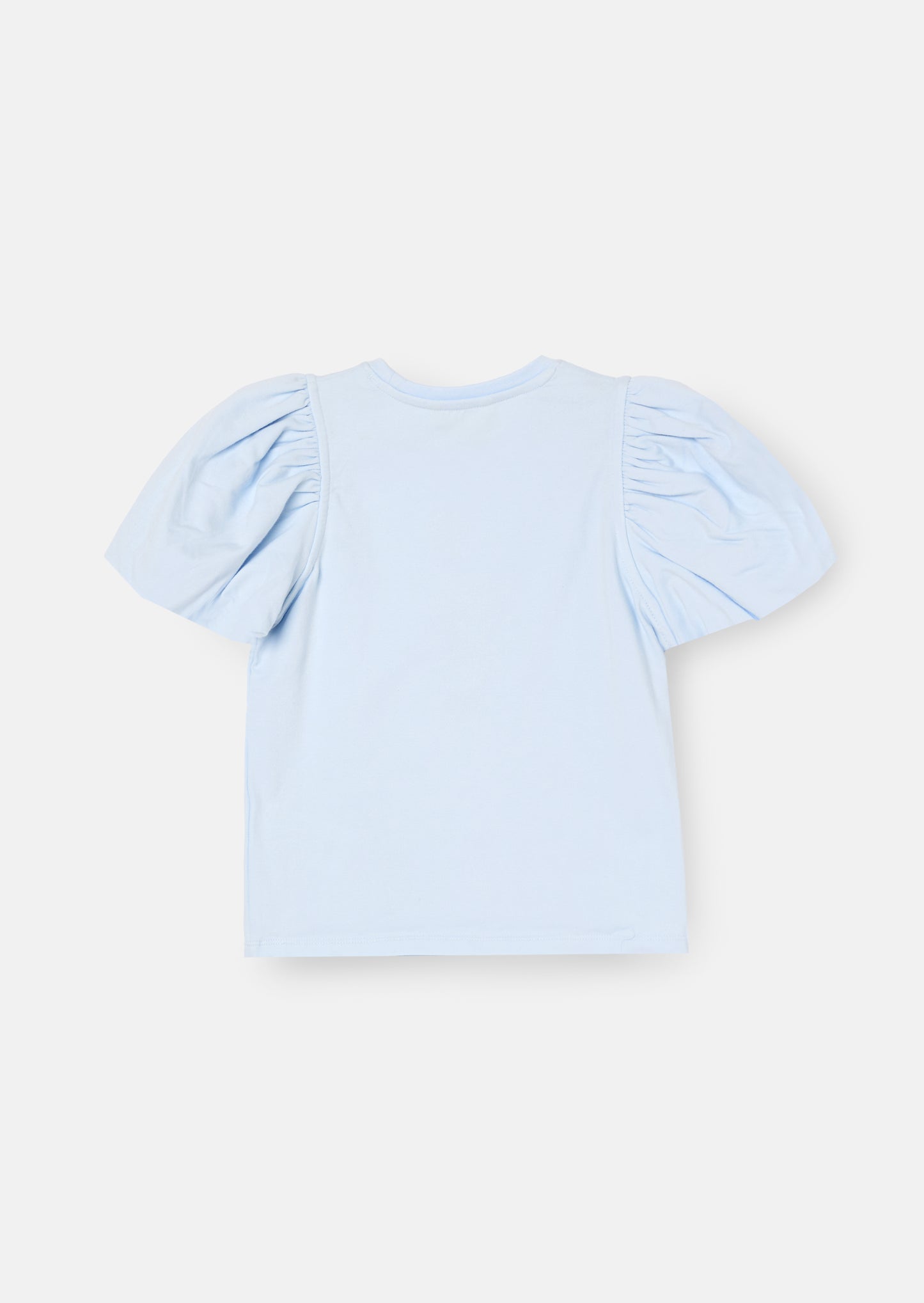 Daisy Flower Embroidered Puff Sleeve T Shirt