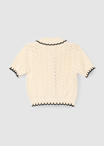 Penny Frill Detail Short Sleeve Cardigan