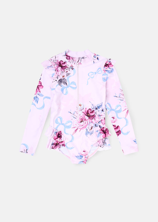Pearl Floral Sunsafe LS Swimsuit