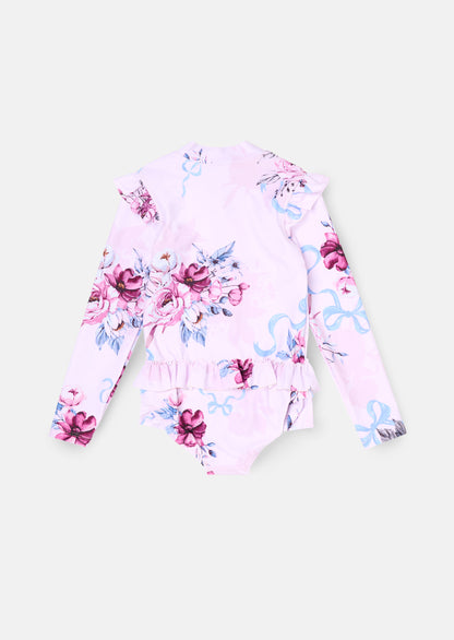 Pearl Floral Sunsafe LS Swimsuit