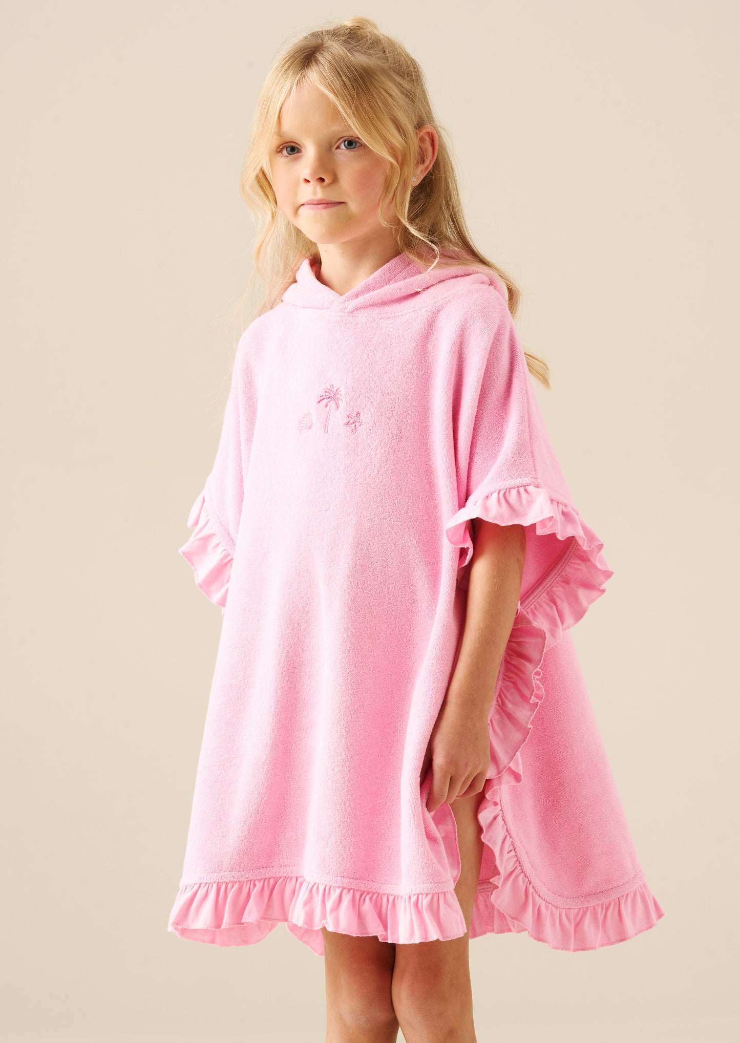 Shelley Embroidered Towelling Poncho