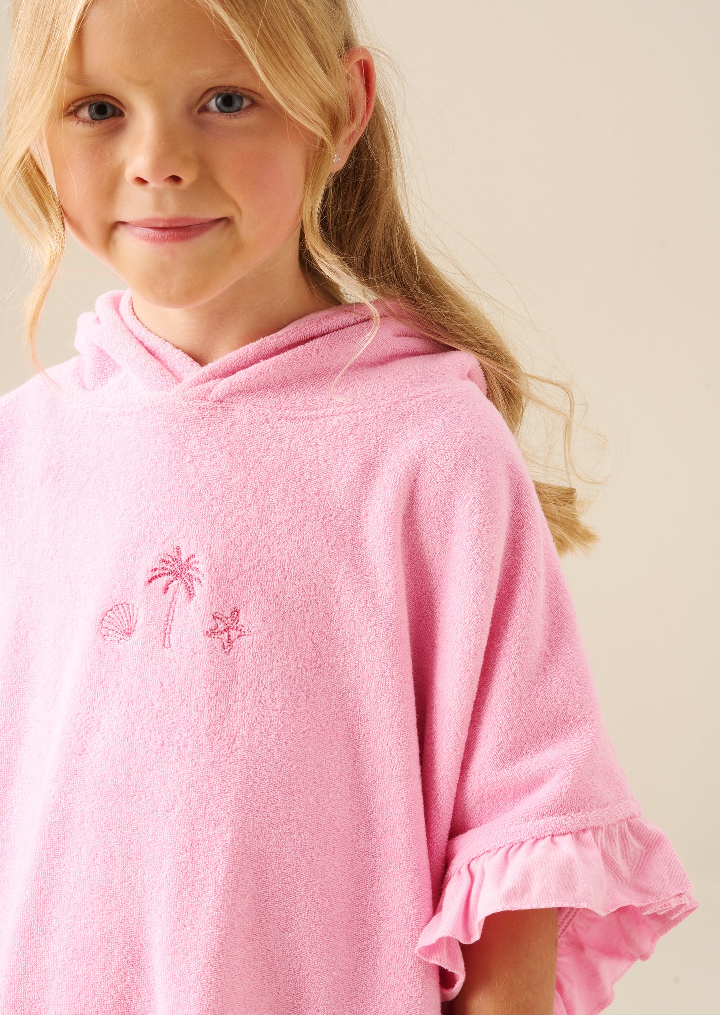 Shelley Embroidered Towelling Poncho