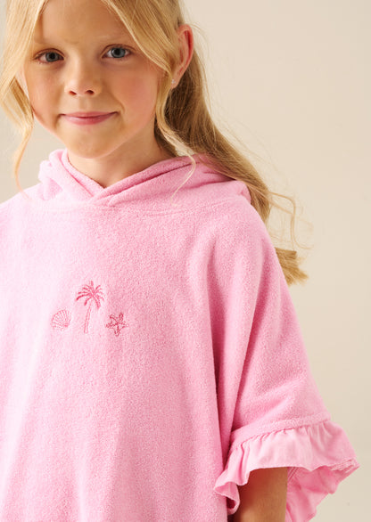 Shelley Embroidered Towelling Poncho