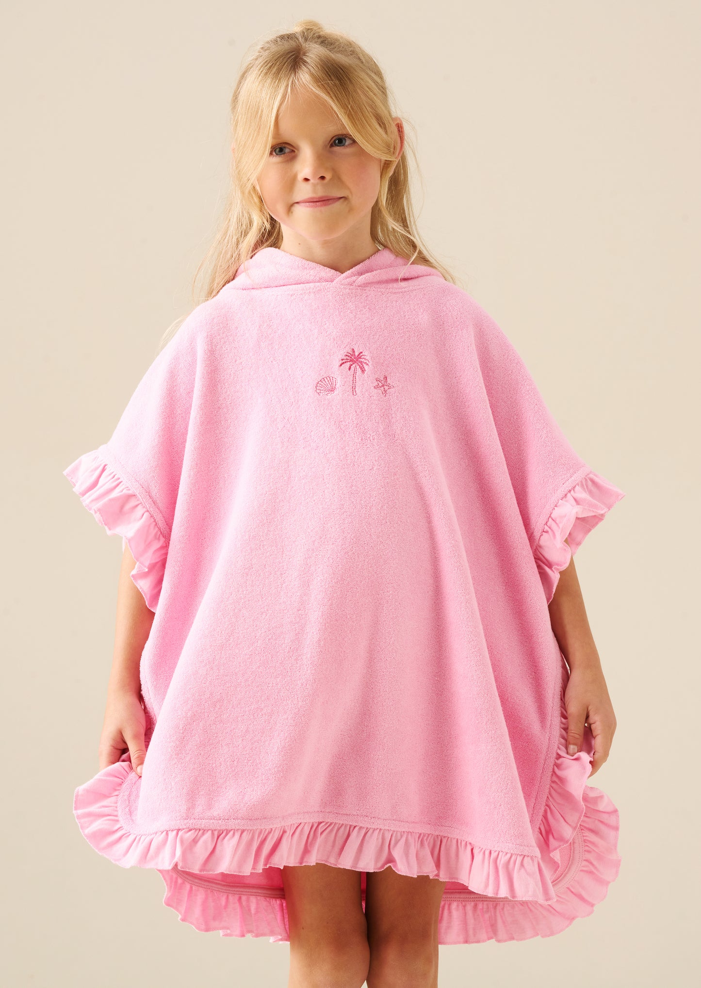 Shelley Embroidered Towelling Poncho