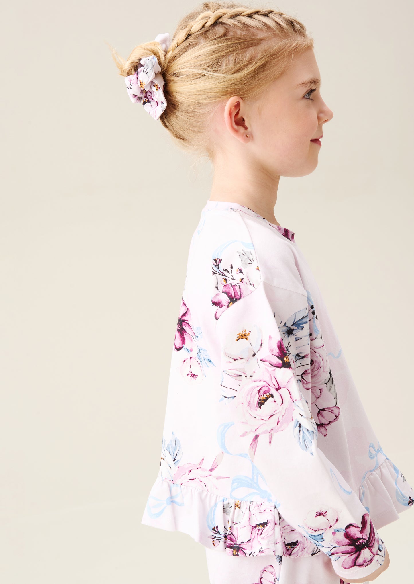 Paloma Pink Floral Bow Frill PJs