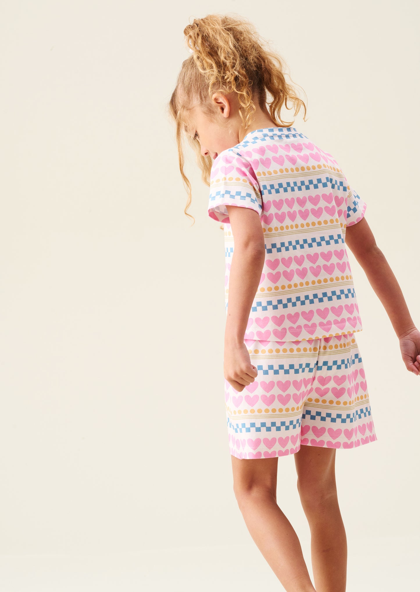 Dana Pink Heart Print Short PJs