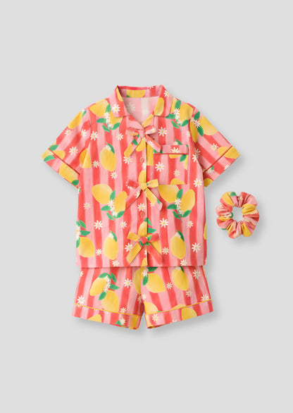 Capri Multi Lemon Print Shirt & Short PJs