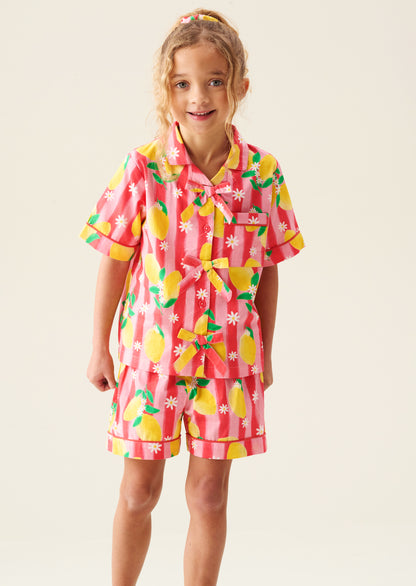 Capri Multi Lemon Print Shirt & Short PJs