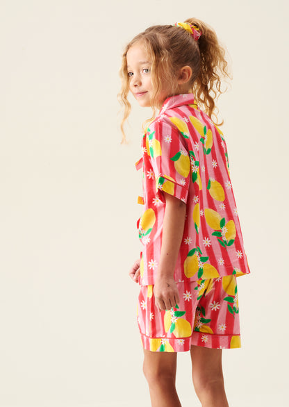Capri Multi Lemon Print Shirt & Short PJs