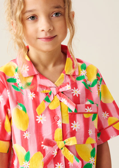 Capri Multi Lemon Print Shirt & Short PJs