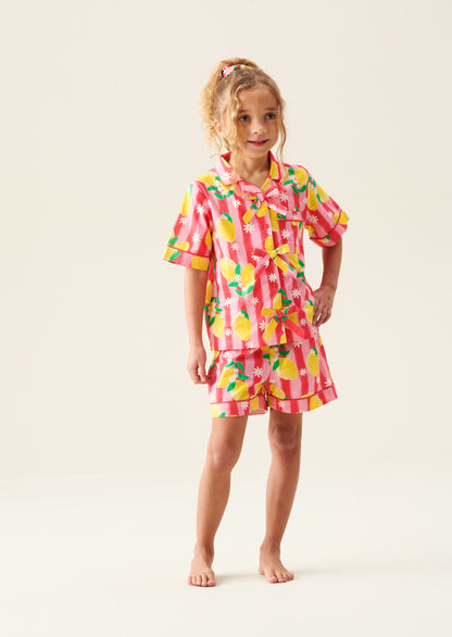 Capri Multi Lemon Print Shirt & Short PJs