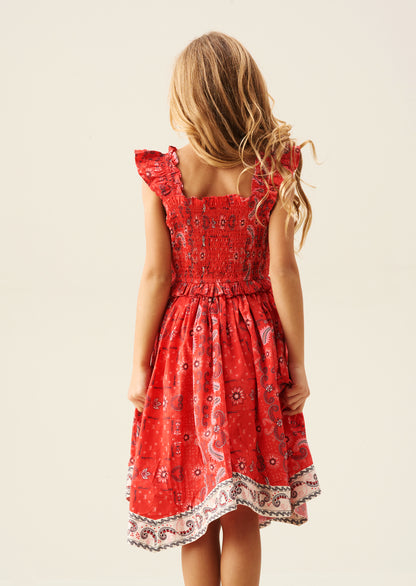 Ava Hanky Hem Bandana Print Dress
