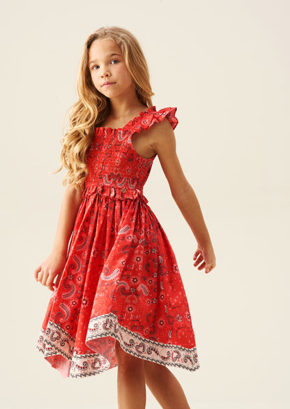 Ava Hanky Hem Bandana Print Dress