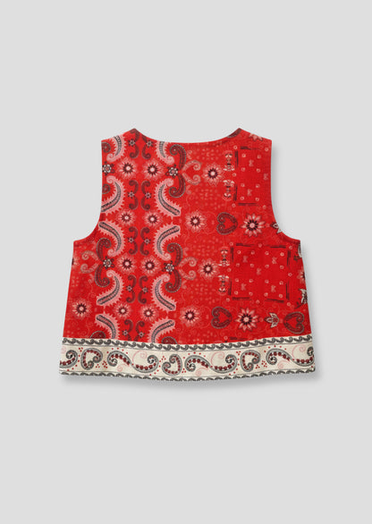 Ava Tie Front Bandana Print Top