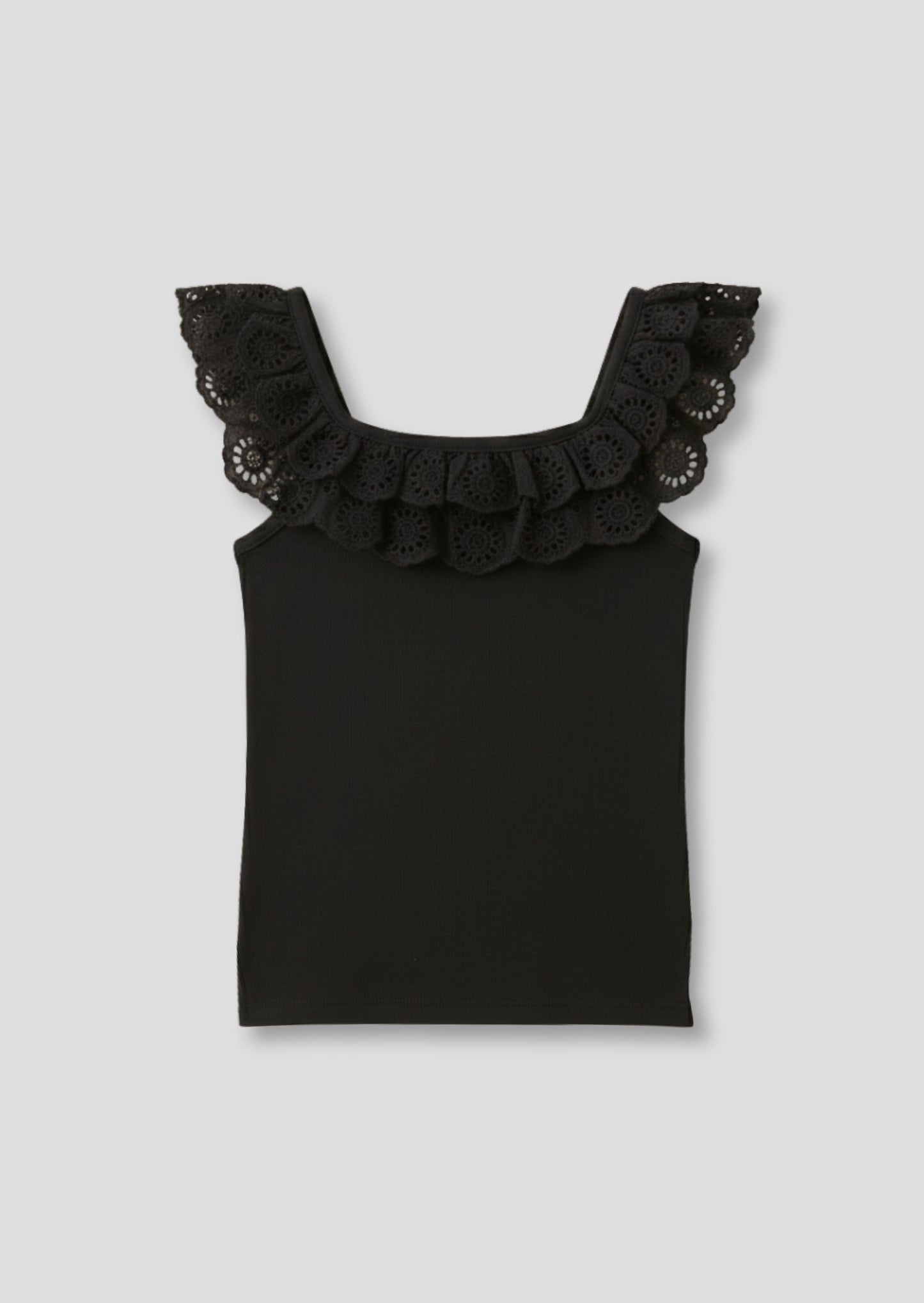 Jess Broderie Frill Vest Top