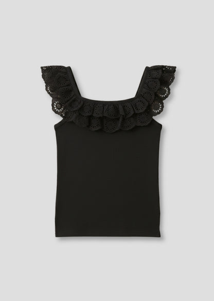 Jess Broderie Frill Vest Top
