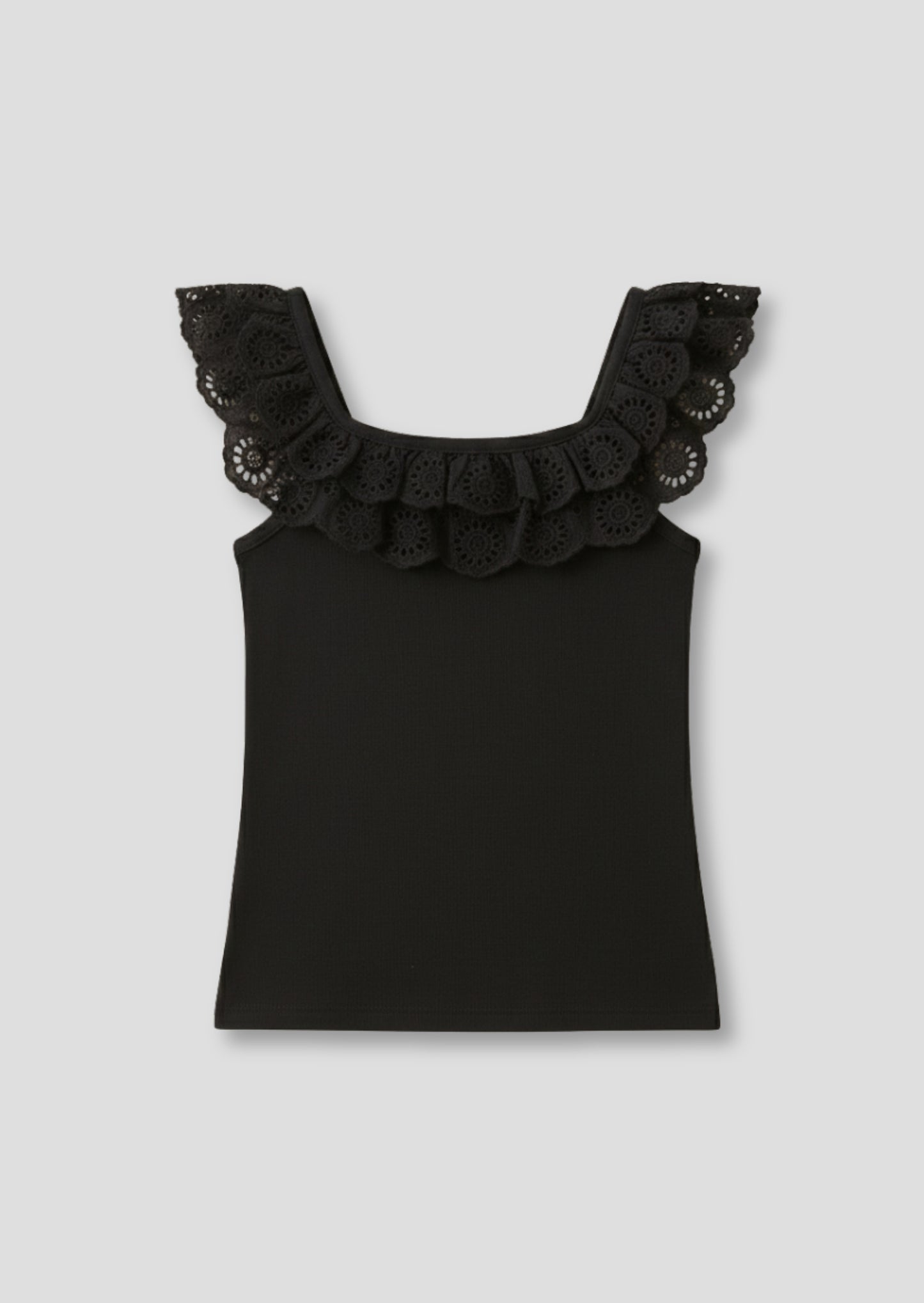 Jess Broderie Frill Vest Top
