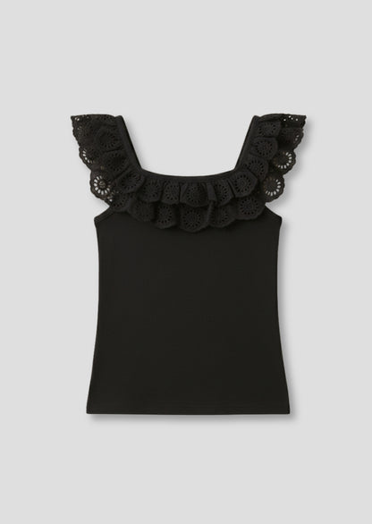 Jess Broderie Frill Vest Top