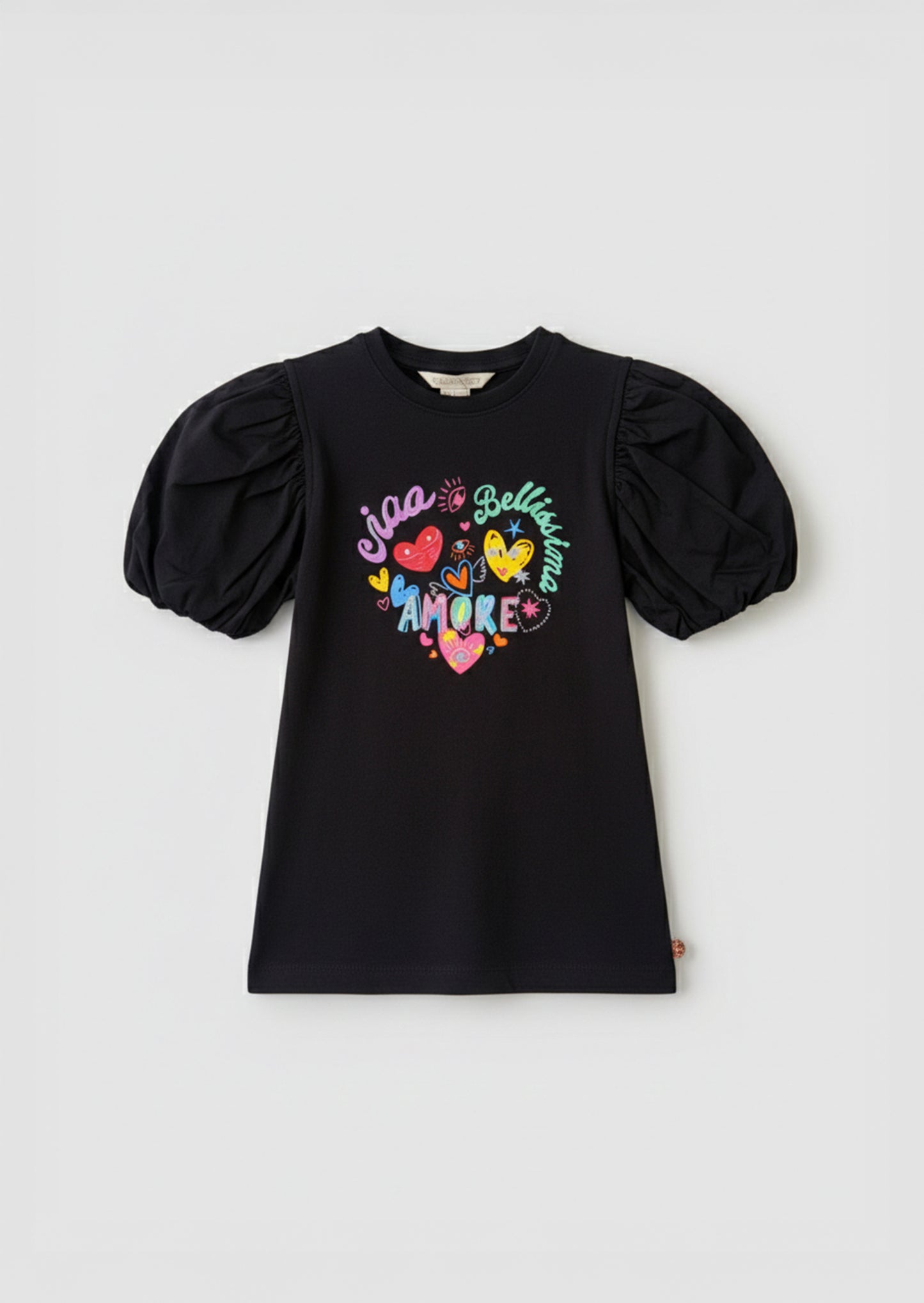Aida Amore Print Puff Sleeve T Shirt