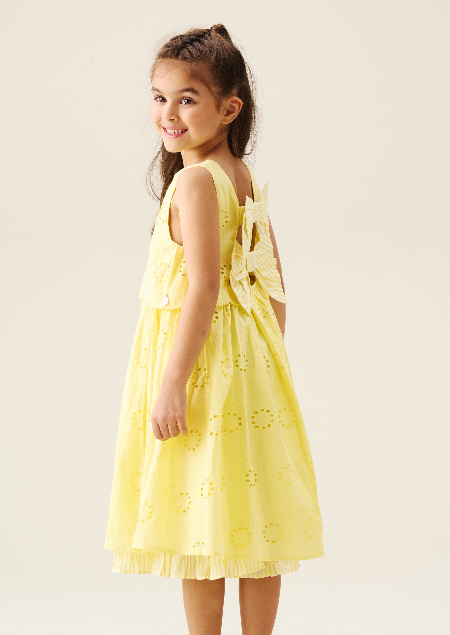Natalie Broderie Bow Back Dress
