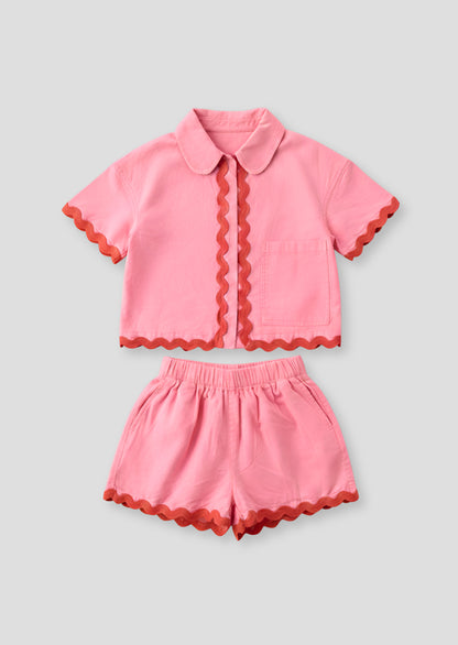 Brooke Ric Rac Trim Short And Shirt Set