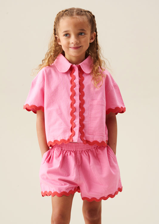 Brooke Ric Rac Trim Short And Shirt Set