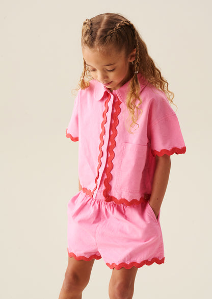 Brooke Ric Rac Trim Short And Shirt Set