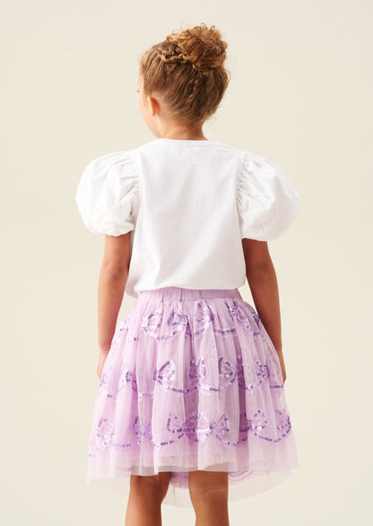 Delta Purple Bow Sequin Skirt