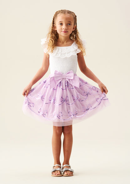 Delta Purple Bow Sequin Skirt