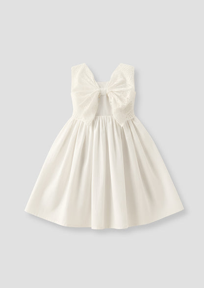 Natalia Broderie Bow Cotton Dress