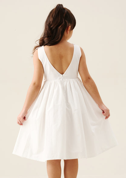 Natalia Broderie Bow Cotton Dress