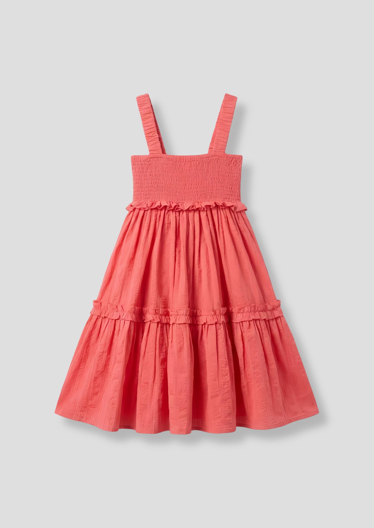 Marie Coral Tiered Frill Dress