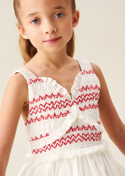 Everlyn Embroidered Frill Dress