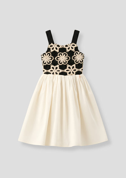 Sabrina Ecru Floral Crochet Dress