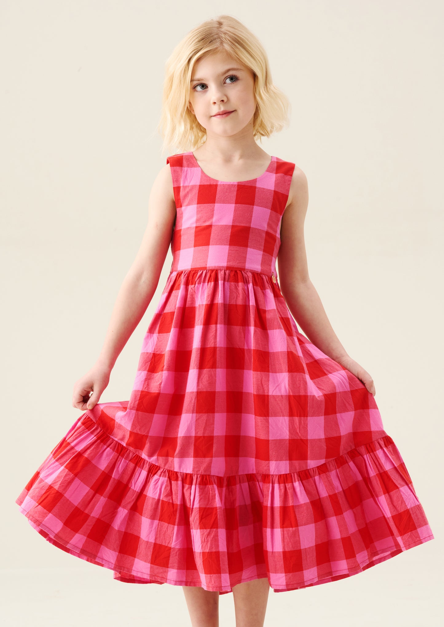 Bella Pink Gingham Dress
