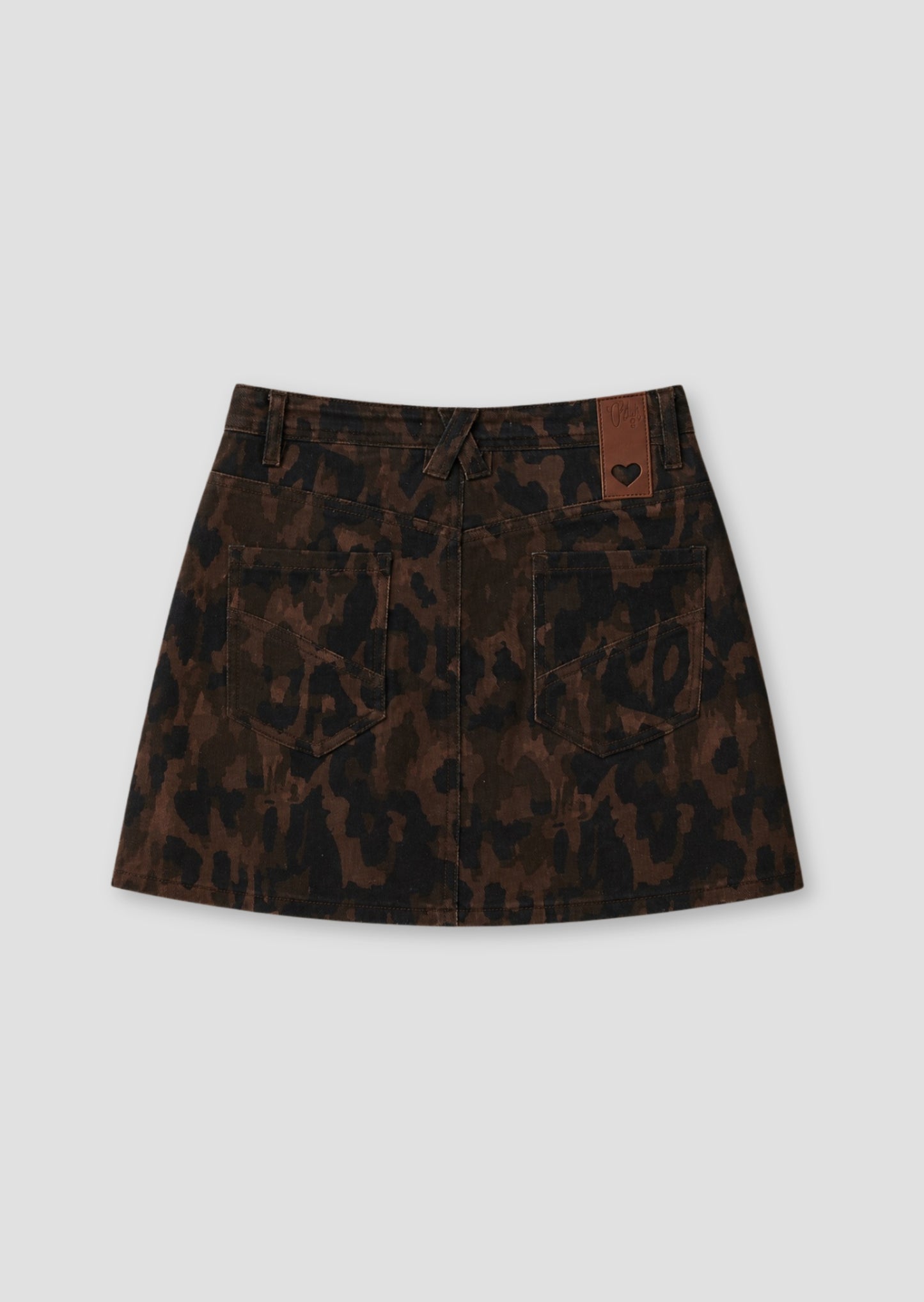 Callie Leopard A Line Mini Skirt