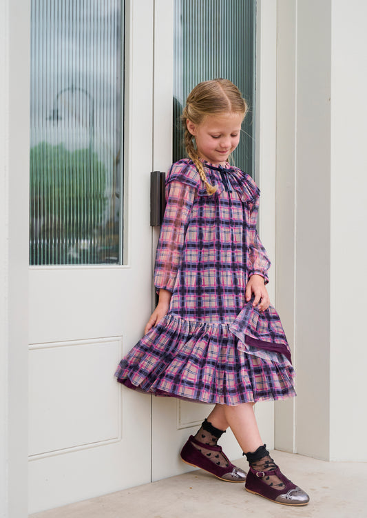 Cleo Check Mesh Dress