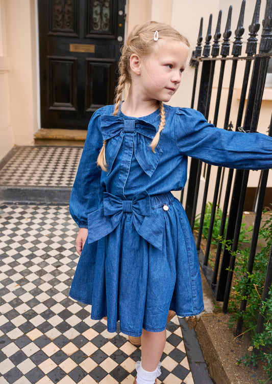 Annie Denim Bow Blouse