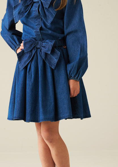Annie Denim Bow Skirt