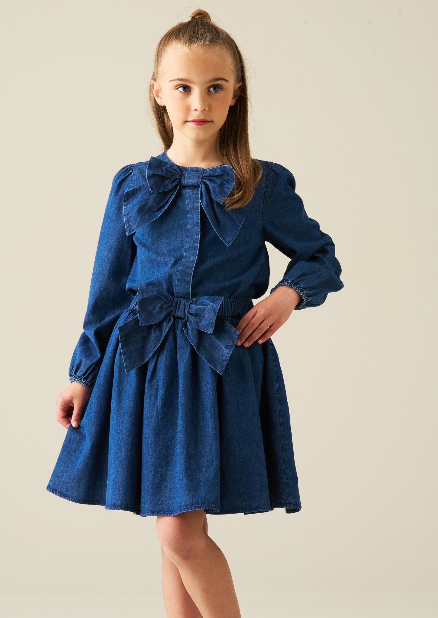Annie Denim Bow Skirt