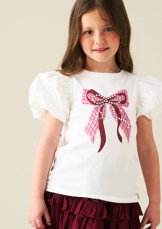 Mia Puff Sleeve Bow Top