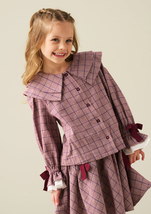 Clara Double Collar Check Blouse