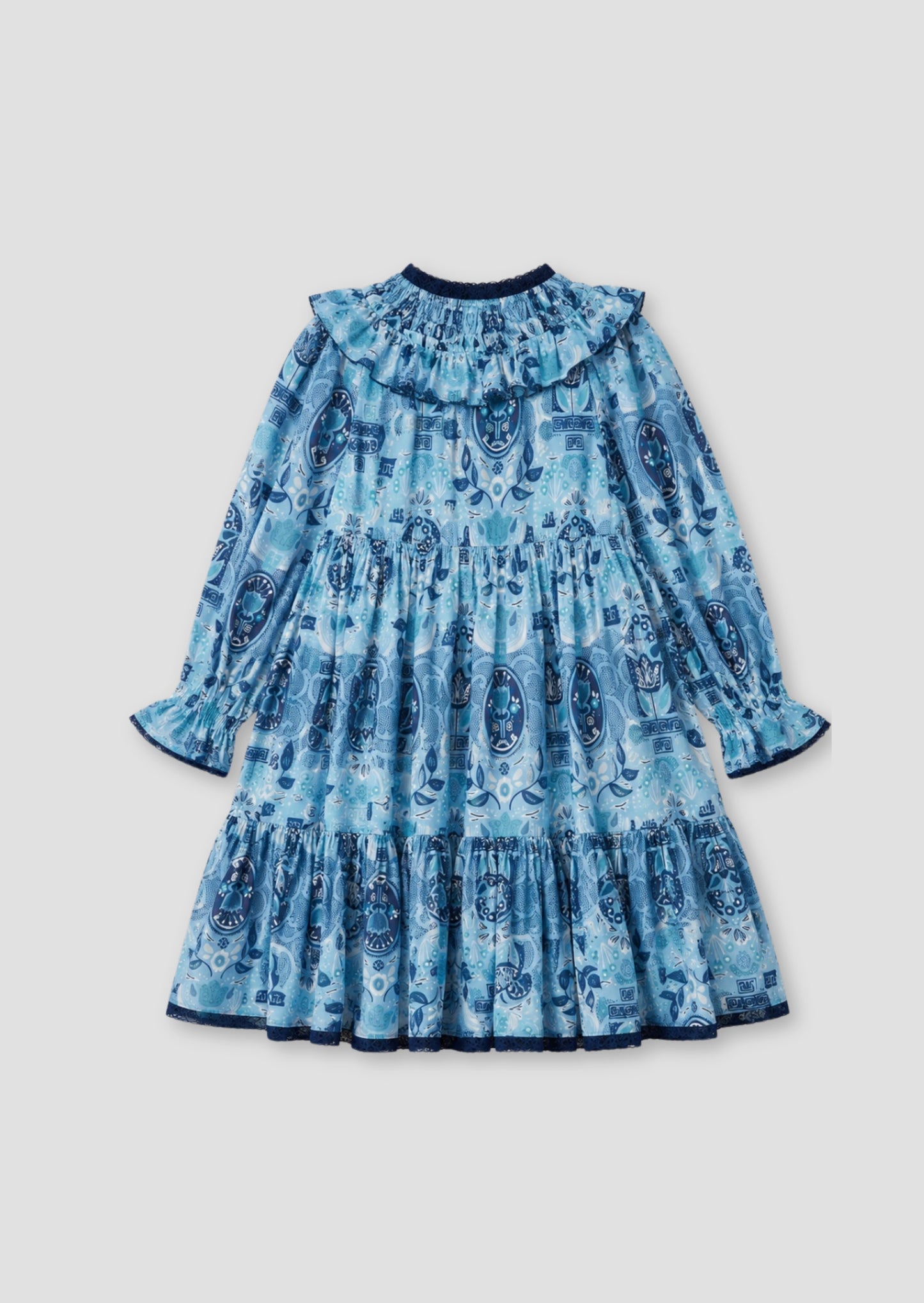 Isabelle Georgette Print Lace Trim Dress