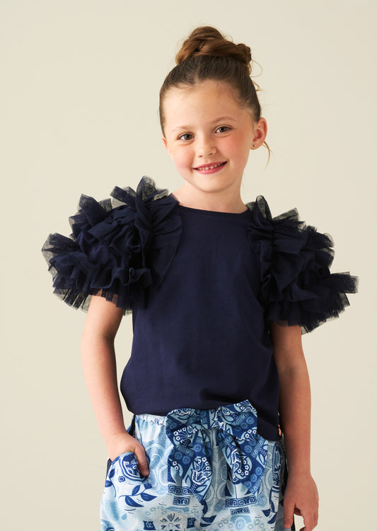 Kendra Ruffle Sleeve Tee