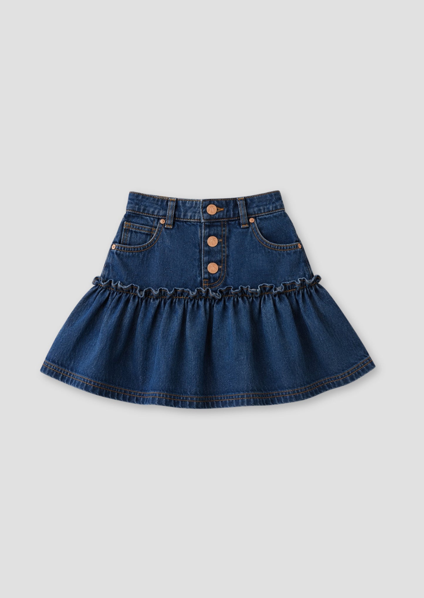 Neomie Denim Scalloped Skirt