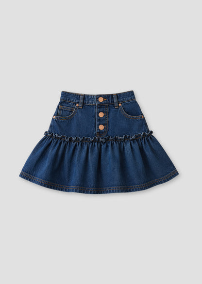 Neomie Denim Scalloped Skirt