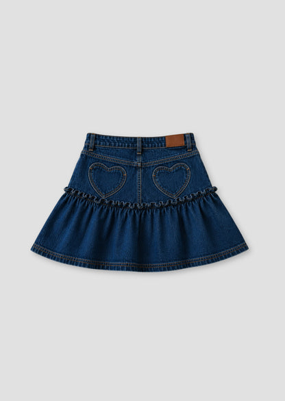 Neomie Denim Scalloped Skirt